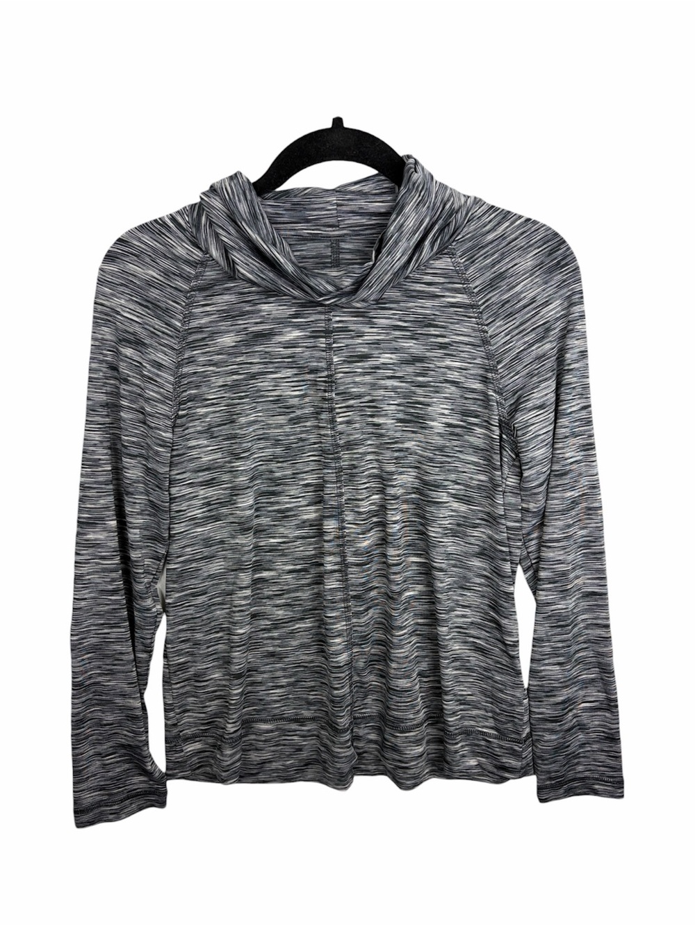 J. Jill Fit Gray Space-Dye Cowl Neck Pullover Top Size Small Petite SP